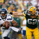 Packers linebacker Clay Matthews pursues Seahawks quarterback Russell Wilson in the teams’ Week 1 matchup. (Photo: Green Bay Packers)